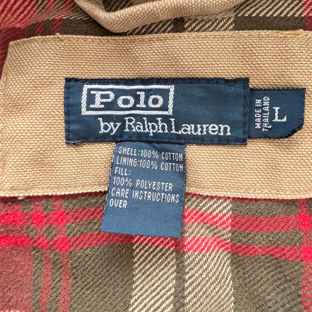 Polo Ralph Lauren Flannel Lined Insulated Canvas Harrington Jacket | LARGE - Picture 7 of 13